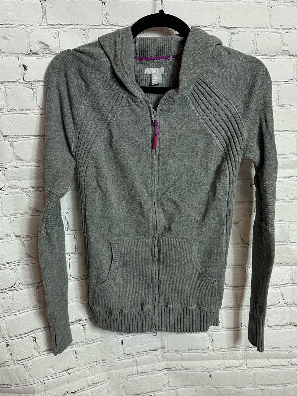 Soho Fit Grey Zip-Up Hooded Sweater